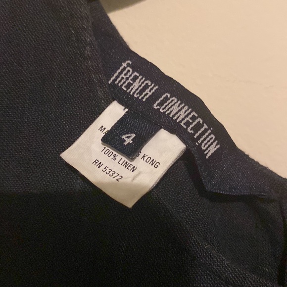Black Linen Shift Dress with Button Down Back, French Connection size 4 - Picture 3 of 8